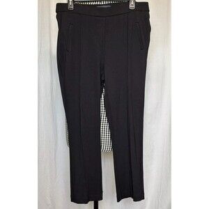 J&L ATELIER Womens Size Large Black pull on pants stretch waistband Cropped